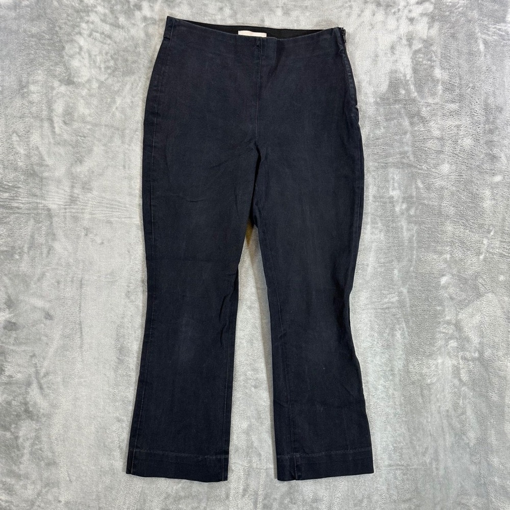 Everlane Kick Flare Cropped Pants Womens Size‎ 2 Black High Rise Stretch